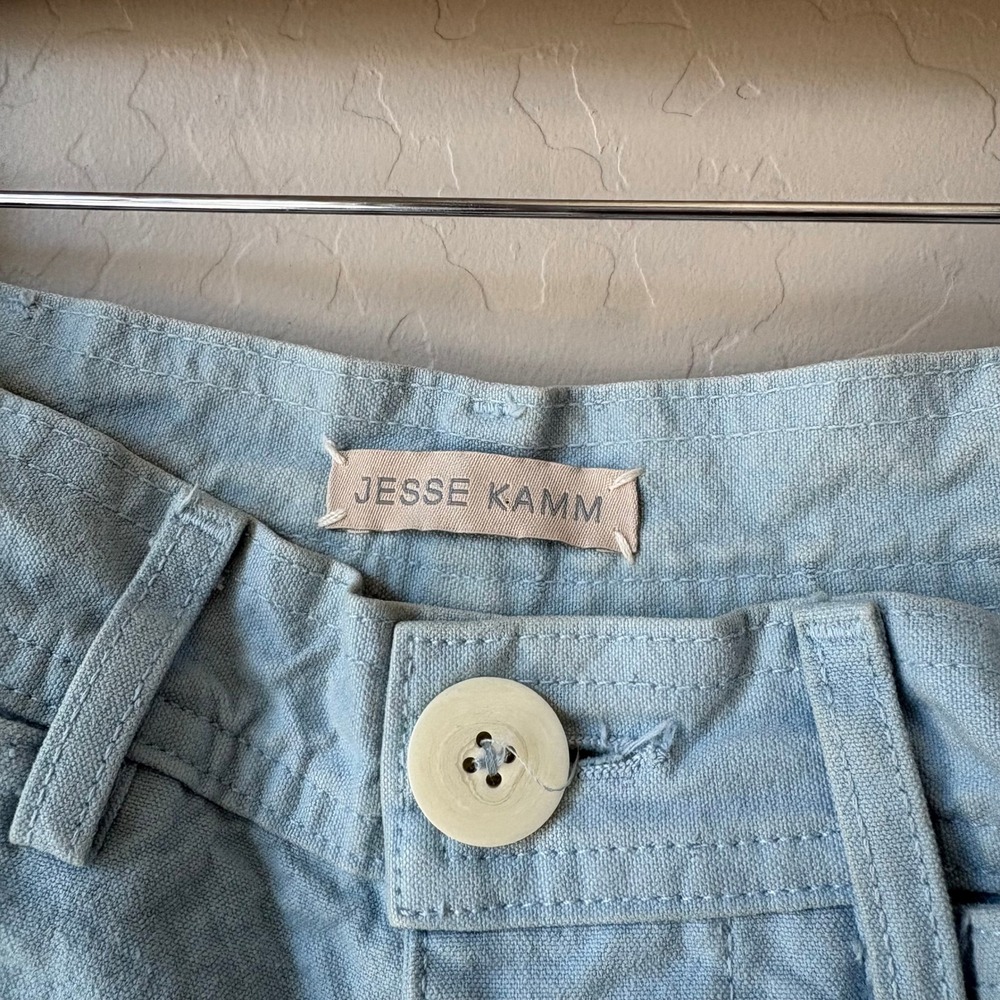 Jesse Kamm Sailor Pants Light Blue High Waisted Wide Leg Cotton Canvas Size XS - Picture 7 of 11